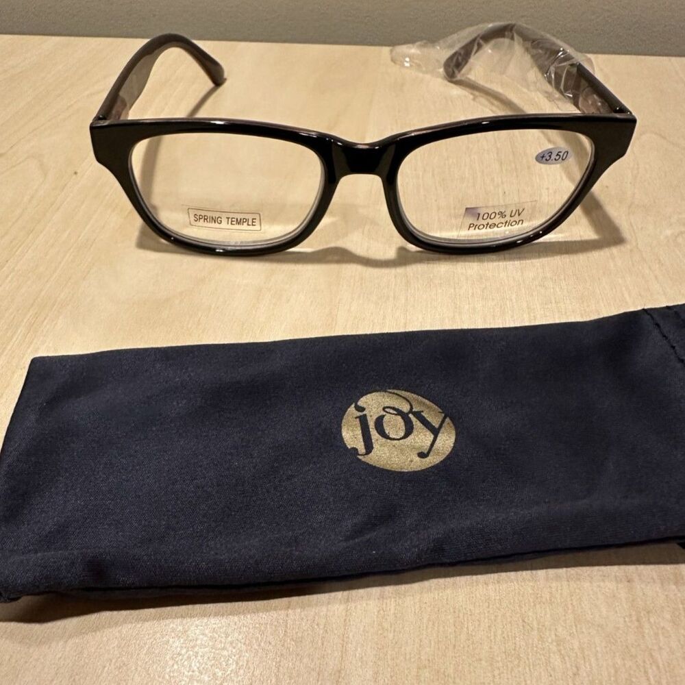 Joy Mangano Eyeglasses Reading Glasses, +3.50, Brown and Rose Gold Frame